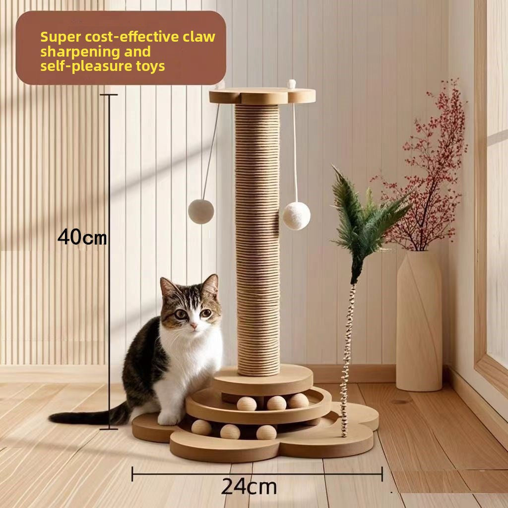 Rascador para gatos con juguetes