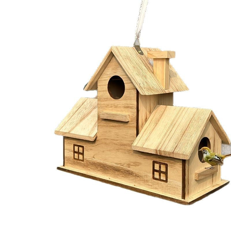 Wooden Bird Nest Cage House