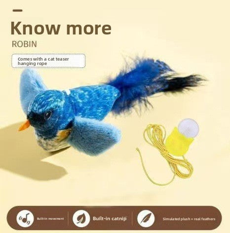 Juguete interactivo de pájaro con sonido para gatos