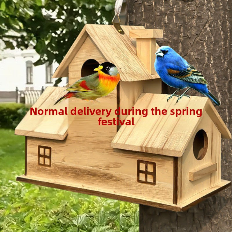 Wooden Bird Nest Cage House