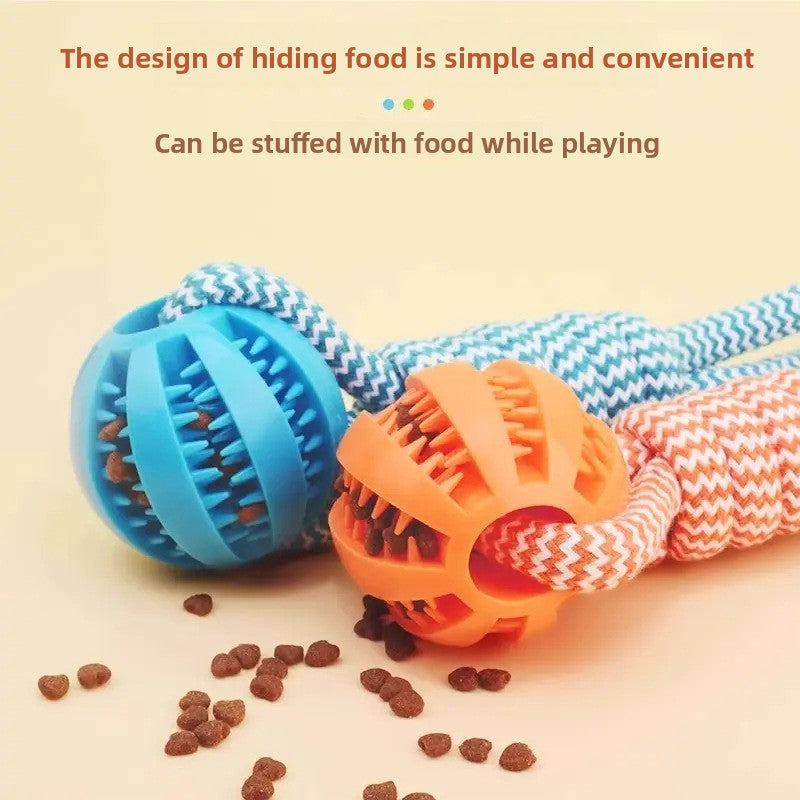 Tug-of-war food leak ball dog toy