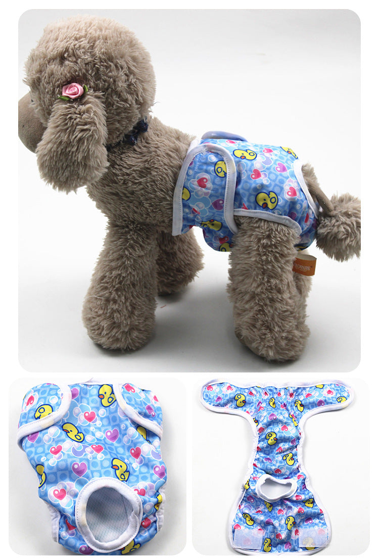 Cartoon Print Dog Menstrual Pants for Female Pets