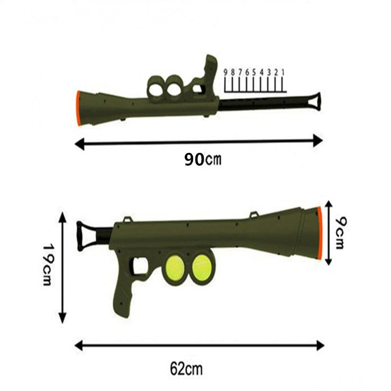 Pet Dog Tennis Launcher Toss Ball Thrower Training Supplies Educational Pet Training Interactive Toy Gun