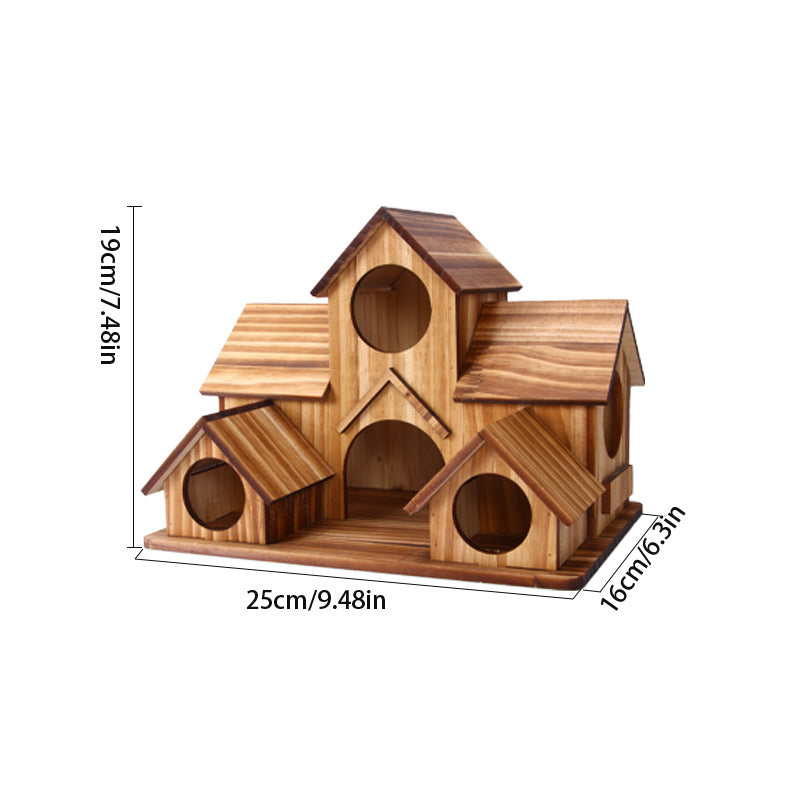 Wooden Bird Nest Cage House