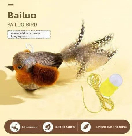 Juguete interactivo de pájaro con sonido para gatos