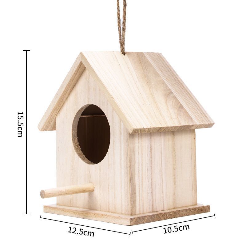 Wooden Bird Nest Cage House