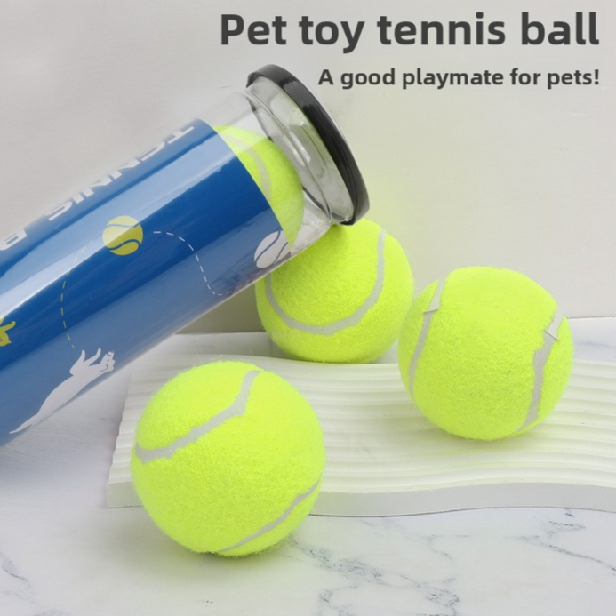 Juguetes mordedores de goma y pelotas de tenis para perros