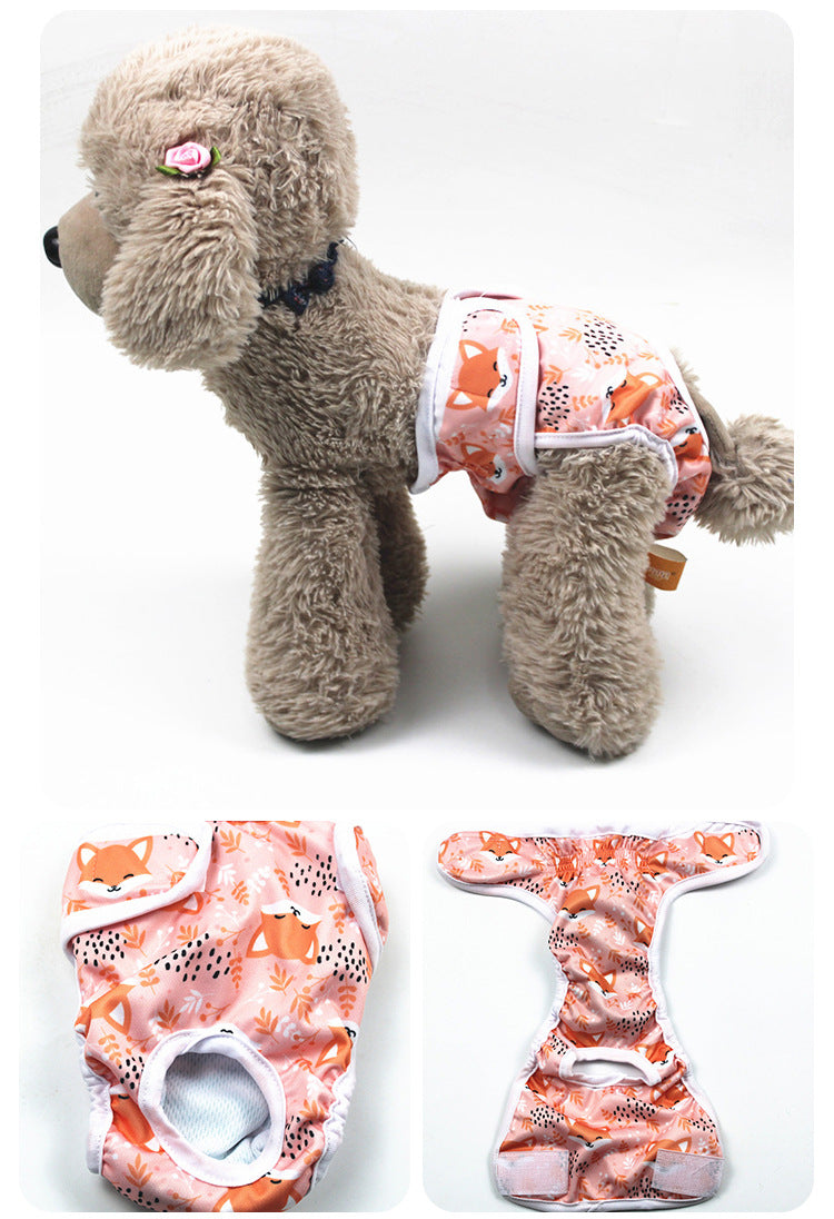 Cartoon Print Dog Menstrual Pants for Female Pets