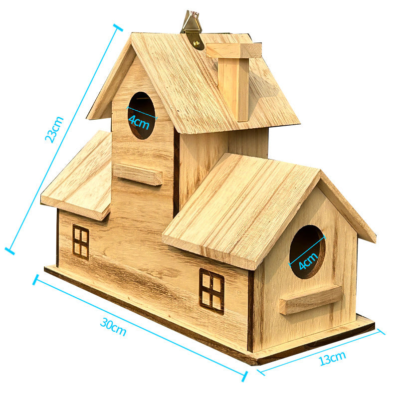 Wooden Bird Nest Cage House